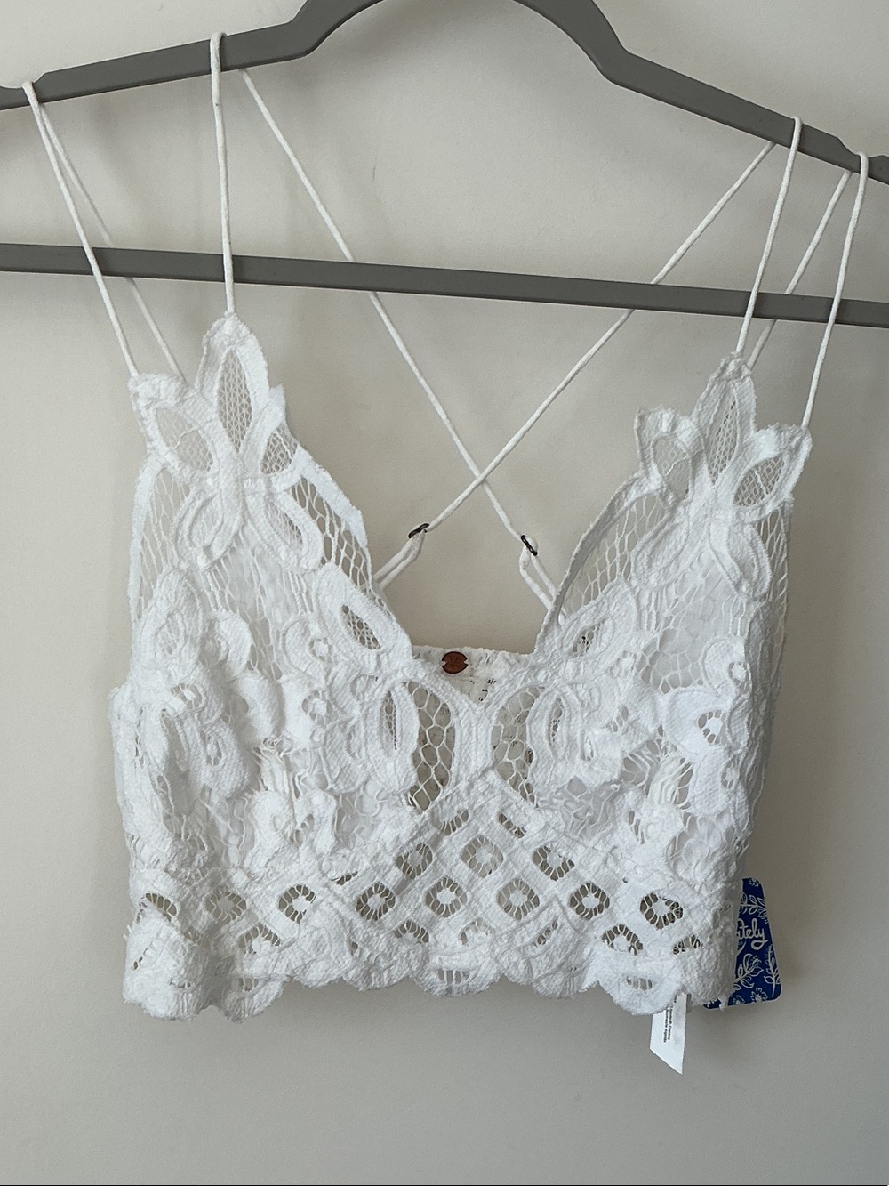 White Lace Crochet Crop Top from FREE PEOPLE